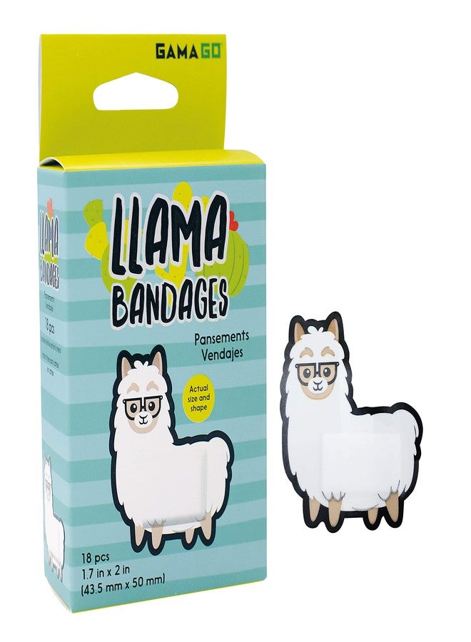 GAMAGO Llama Bandages for Kids & Kidults - Set of 18 Individually Wrapped Self Adhesive Bandages - Sterile, Latex-Free & Easily Removable - Funny Gift & First Aid Addition - Image 1